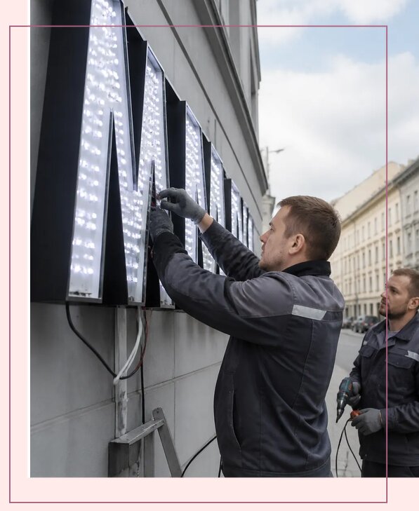 Изготовление и монтаж светодиодных LED вывесок в Нефтеюганске